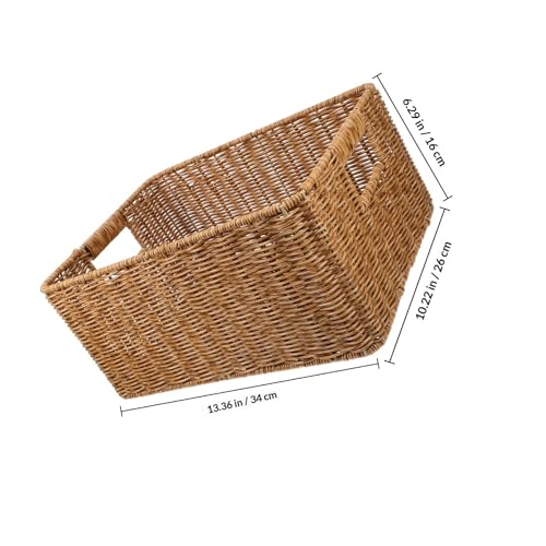 Panier de rangement tressé SOIMISS grande capacité pour bureau et maison style rotin