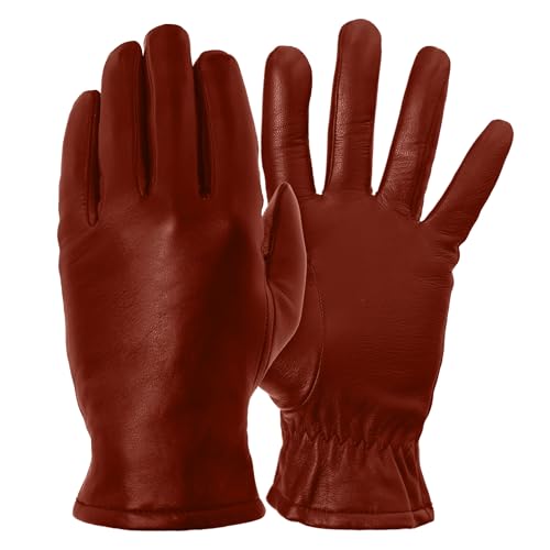 Pratt and Hart Broadway Lady’s Classic Thinsulate Lined Leather Gloves Size 8 Red