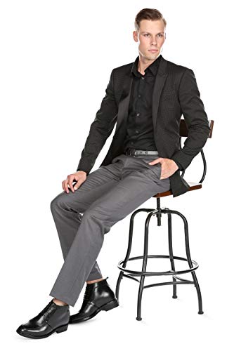 Image of Calden Men's Invisible Height Increasing Elevator Shoes - Black Leather Lace-up Dress Formal Ankle Boots - 3 Inches Taller - K28801 - Size 12 D(M) US