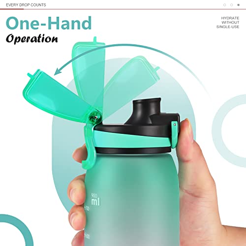 Opard 30Oz Sports Water Bottle With Leak Proof Flip Top Lid Bpa Free Tritan Reusable Plastic For Gym And Outdoor #TOP4