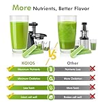 Cold Press Masticating Juicer Machine - 2-Speed & Reverse Function for Vegetables, Fruits, Celery | Quiet Motor, BPA-Free, Easy to Clean with Brush | Slow Juicer for Nutrient-Rich Juices - Image 3