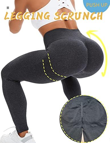 Yogaration Damesleggings met Zakken, Hoge Taille, Push-Up Effect & Compressie Sport- en Yogabroek, Zwarte, L