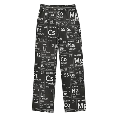 Periodic Table of The Elements Print Boys Long Pants Soft Trousers Elastic Waist Kids Lounge Bottoms with Pockets S-XL