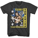 Powertown Kerry Von Erich Texas & Stars Mens Short Sleeve T Shirt 80s Wrestling Vintage Style Graphic Tee Black