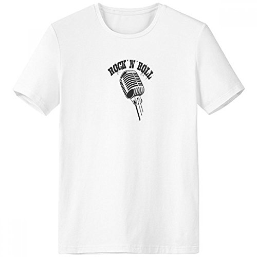 T-shirt microphone illustré blanc pour homme vêtement sport confort et mode musique