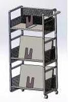 Noskox Bücherwagen mit Drahtkorb, weiß