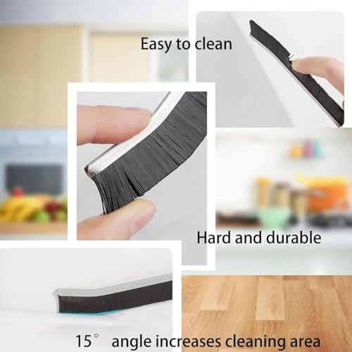 Image of Boniry Mini Gap Bathroom Cleaning Brush, Multipurpose Toilet Cleaner Brush, Hard Bristle Crevice & Tile & Window Cleaning Tools, Kitchen & Stove Cleaner Brush (3 Gap Brush, Black)