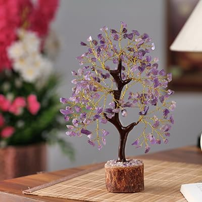 Miniatura 8 de NARIBABU Árbol de cristal de amatista, cristales curativos y piedras, regalos únicos para mujeres, árbol del dinero de Reiki y Feng Shui, decoración