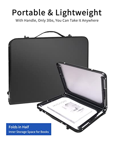 Foldable Laptop Table For Bed, Suvane Lap Desk Bed Desk, Breakfast Serving Bed Tray, Portable Mini Picnic Table Storage Space Laptop Desk Reading Holder(Black) #TOP4