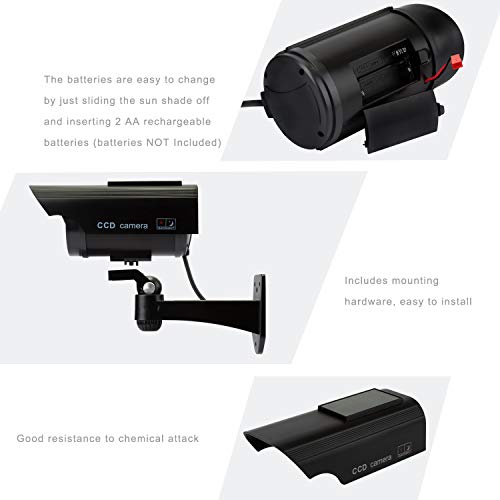TKOOFN Bullet Dummy Fake Surveillance Security CCTV Solar Powered Camera Simulation Monitor with LED Flashing Light by TKOOFN - Image 8