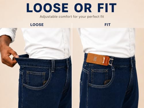Image of 2PCS Buckleless Belt Hook Set | Elastic Waist Belt with Metal Hook & Hook Loop Closure | Invisible Stretch Waistband for Jeans, Trousers, Workwear & Daily Use