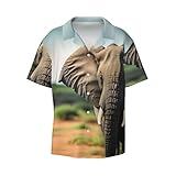  Chemise tropicale à manches courtes pour homme Motif éléphant africain – Prêt pour l\'été, élégant et confortable, noir, Taille M