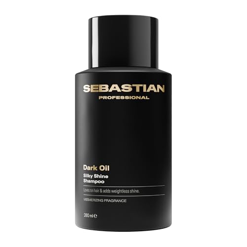 Sebastian Professional Dark Oil Silky Shine Shampoo Pflegeshampoo mit Arganöl & Jojobaöl für geschmeidiges glänzendes & schwereloses Haar Professionelle Haarpflege für alle Haartypen 280 ml