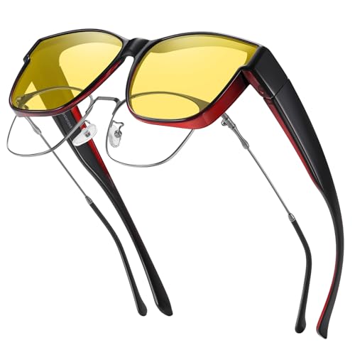 Image of GEGURI Polarized Sunglasses Fit Over Glasses for Men Women, Oversized Square Sun Glasses UV400 Protection Shades