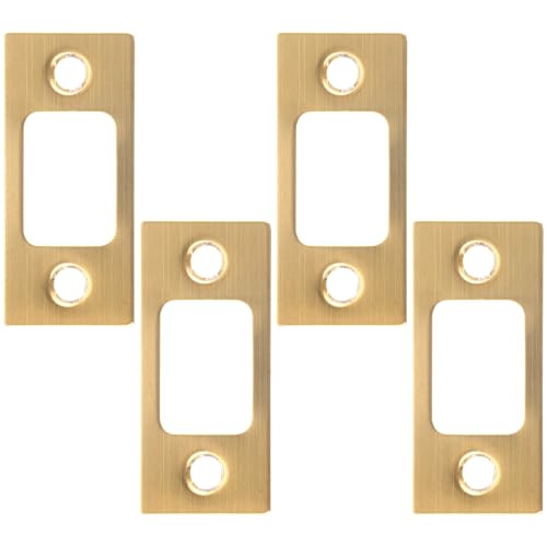VILLFUL Placa de Refuerzo para Cerrojo de Puerta Principal de Acero Inoxidable Kit de 4 Piezas Placas de Cierre para Puertas Exteriores Resistentes al Desgaste Tapa para Orificio