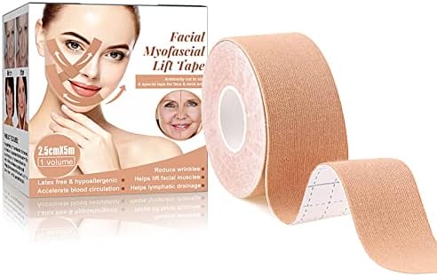 Face Lift Tape, Anti Wrinkle Tape, Wrinkle Patches, Facial Myofascial Lift Tape, Neck Lift Tape, Instant Anti-wrinkle Patches, Slimming and Firming Face Lift Sheet 2.5cm*5m