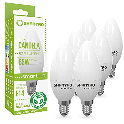 Shanyao - lampadine Candela LED 55W C37 serie