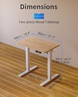 FEZIBO Höhenverstellbarer Schreibtisch mit USB-C&USB-A Ladeanschl 80x48cm – Ansicht 3
