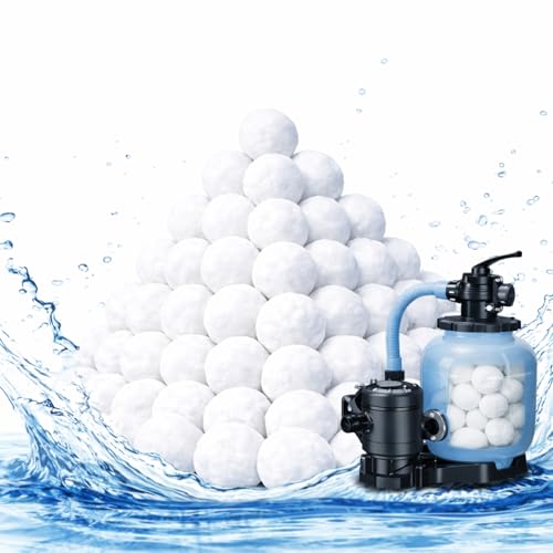 Fwxdbwyl 3.1 Lbs Pool Filter Balls for Sand Filter Eco-Friendly Filter Balls Replace 100 lbs Pool Filter Sand Lightweight and Reusable Fiber Ball Pool Filter Media Balls for Swimming Pool