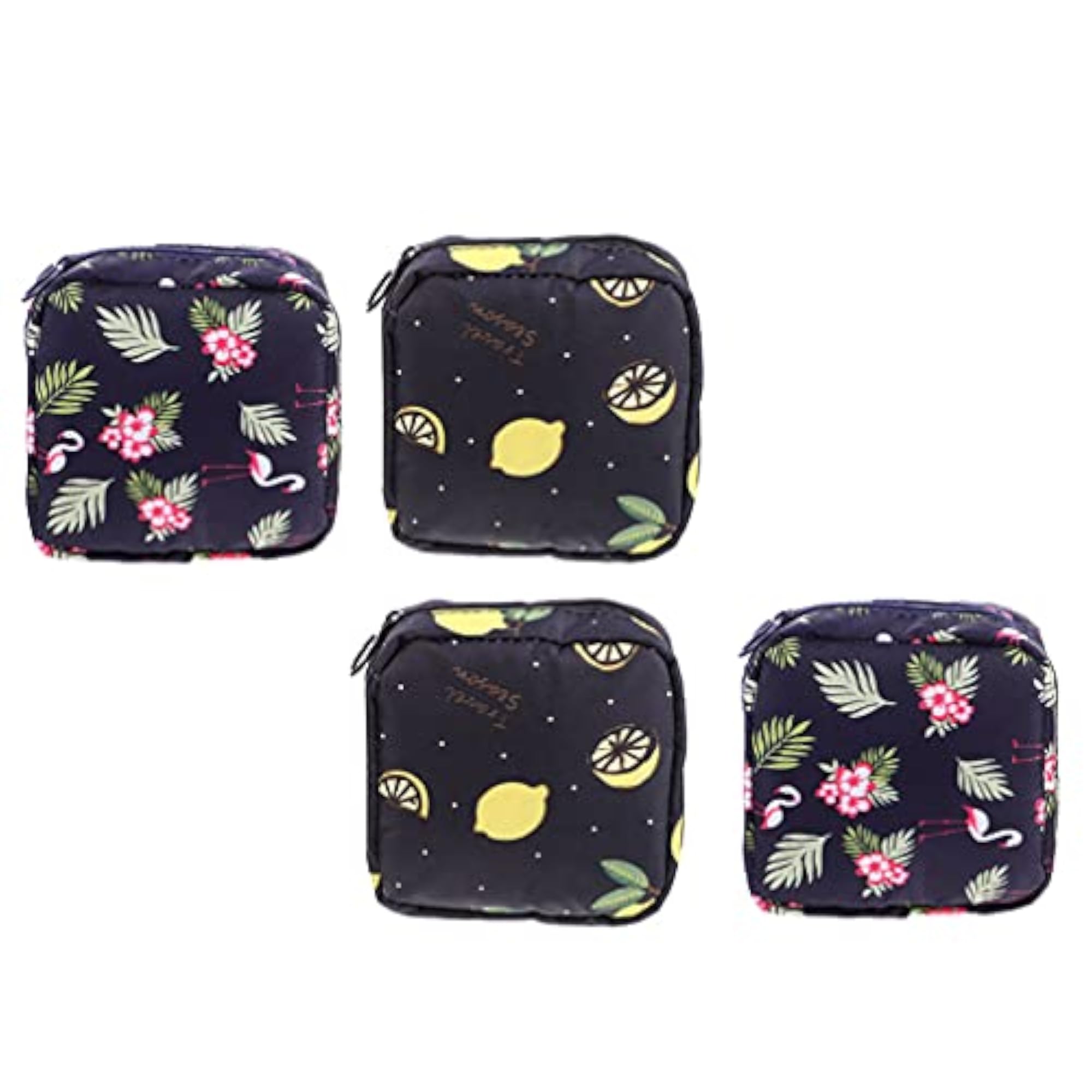Floral Sanitary Napkin Storage Bags, 4pcs Portable Pouch Set