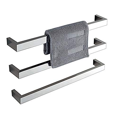 Carril de toalla con calefacción Montaje en la pared Toallero Cuarto de baño Calentadores Colgante Acero inoxidable Eléctrico Calentador de toallas Cuarto de baño Toalla de poste Toallero secador de t