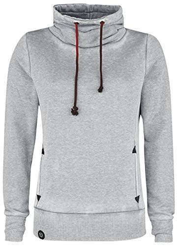 MPE R.E.D. by EMP High Neck Burnout Sudadera Mujer Negro XXL, 60% algodón, 40% poliéster, Corte Normal