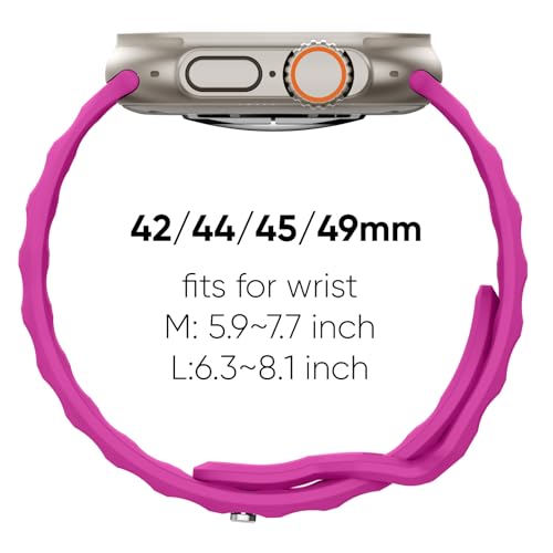 Image of Sport Bands 6-Pack Compatible with Apple Watch Ultra 3 /2 Band 49mm 46mm 45mm 44mm 42mm, Wide Soft Silicone Wristbands Waterproof Strap Men for iWatch Series 11 10 9 8 7 6 5 4 3 SE Ultra