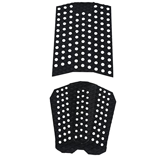 Surfboard EVA Deck Grip Pad Skimboard Front Pad and Tail Pad Stomp Pad for Stomp Skimboards, Surf Boards,Fish Board (Color : Black)
