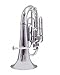 Euphonium Bb 4 Valve for Students, Beginners with Free Hard Case and Mouthpiece, Bb Pitch Euphonium Brass Made Musical Instrument NIckel Silver by Fusion Musicals