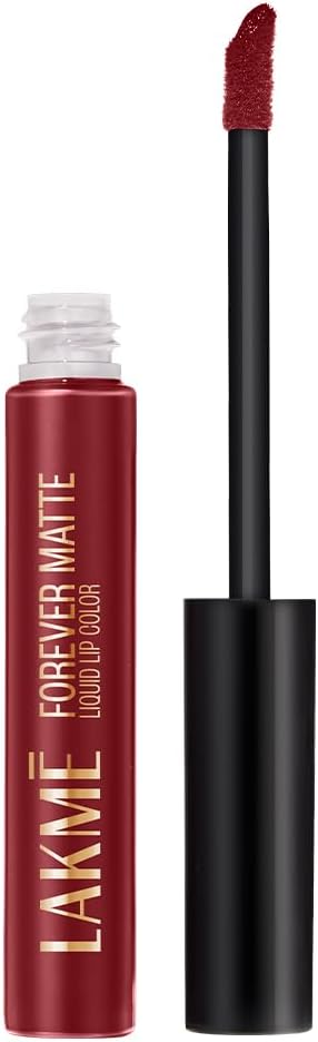 Lakmé Forever Matte Liquid Lip Colour, Crimson Rose, 5.6 ml