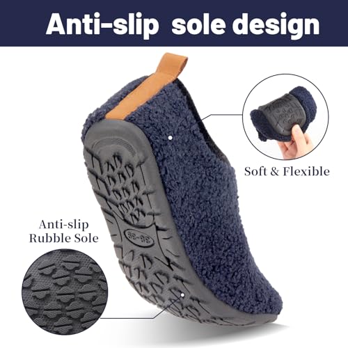 Image of Ibeauti Women Mens House Slippers Lightweight Comfy Barefoot Slipper Socks Rubber Sole House Shoes for Indoor /Outdoor Bedroom Travel