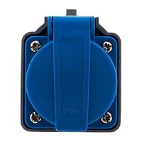Zenitech - Kompakter Adapter IP44 Wasserdicht – Ohne Kabel-Buchse 16 A, 2P+T auf Stecker CEE17 – Perfekt für Camping und Bootfahren – CE-Konform – Blau – Ansicht 6