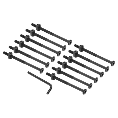 PATIKIL boulons de lit M6 x 100mm, 12 pièces avec clé