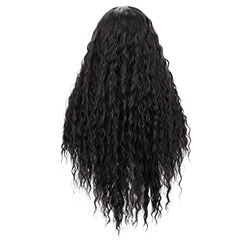 Luovce Synthetic Wigs For Women 24 inches Long Curly Small-Part-Lace Front Wigs Black Color #1B, Black 1B# Color - Image 4