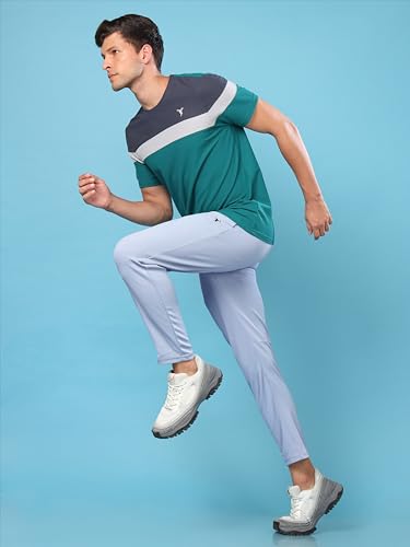 Image of TECHNOSPORT Men Mid Rise Solid Regular Fit Track Pant with Technodry, Antimicrobail for Gym, Workout, Sports and Regular Use