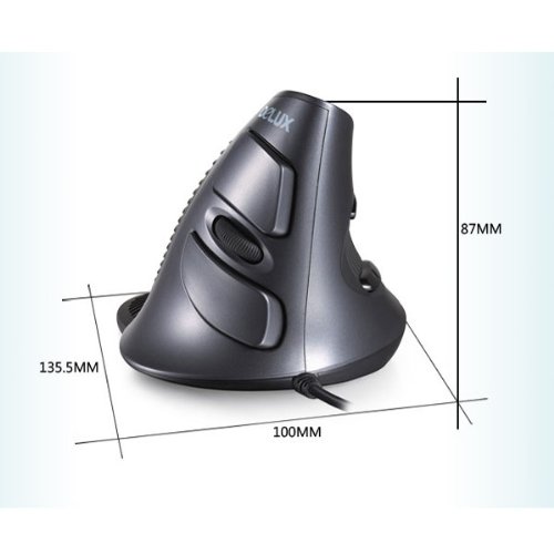 Nuovo design Delux M618 Vertical Wired mouse – nero e grigio