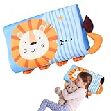GYHWOFUL Schlummerkids Kinderkissen 46x27cm – Ergonomisches Kissen Kinder, Atmungsaktiv, Mit Kawaii Tierdesign, Abnehmbarer Bezug, Weiches Kinderkopfkissen (Löwe)
