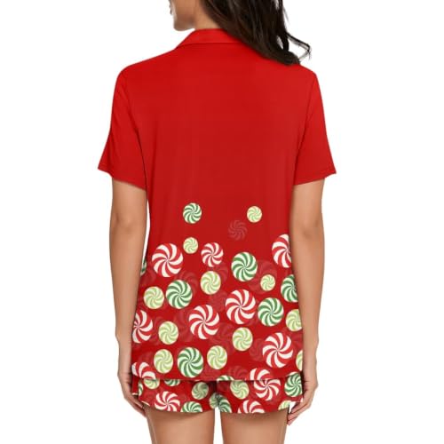 Image of Women's Short Sleeve Sleepwear Pajamas Nightwear with Pockets