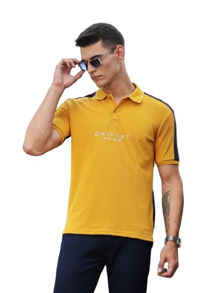 Image of Thomas Scott Men's | Typography | Polo Collar | Regular Fit | Cotton Blend | Knitted | Casual Tshirt