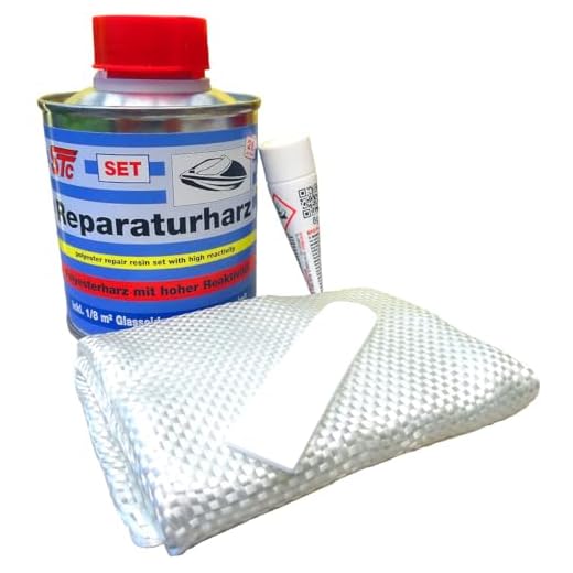 STC 250 g Reparaturharz Set inkl. Glasfasermatte Laminierharz Set Polyesterharz Set zur GFK Reparatur Reparaturharz Auto
