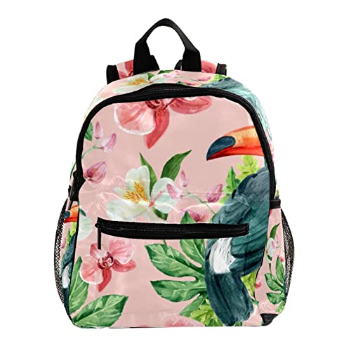 Sac à dos pour enfants 30,5 cm léger et ergonomique imprimé oiseaux et fleurs exotiques