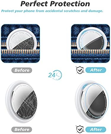 CloudValley [4+4 Packs Screen Protector for AirTag, Soft TPU AirTag Clear Protective Skin Film (Front and Back), Anti-Scratch Bubble-Free Case Friendly for AirTags 2021