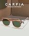 CARFIA Retro Acetate Polarized Sunglasses for Men UV400 Protection, Round Shades with Gold Filigree CA5506