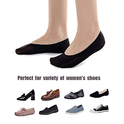 Image of Womens No Show Thin Socks Cotton Nylon Low Cut Liner Non Slip hidden Invisible Socks for Flats Sneaker 4 /6 pack
