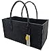Produktbild RAIKOU NEU Filztasche Shopper Holzkorb Einkaufstasche Henkeltasche Zeitungskorb Stabile Kaminholztasche Zeitungsständer auch für Spielzeug Garten Picknick Strand (Anthrazit/Schwarz,50 * 34 * 27cm)