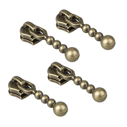 Curseurs de fermeture éclair #3 en métal bronze de rechange pour couture de sacs vestes et robes