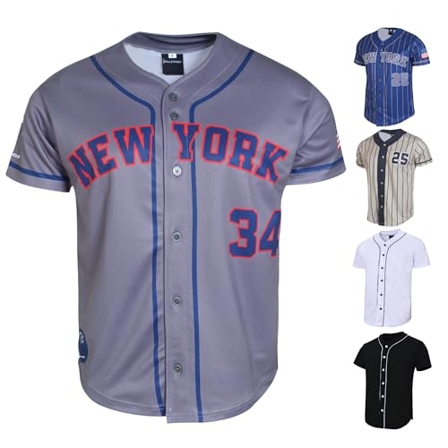 Maillot de béisbol de Mangas Cortas (Gris, M)