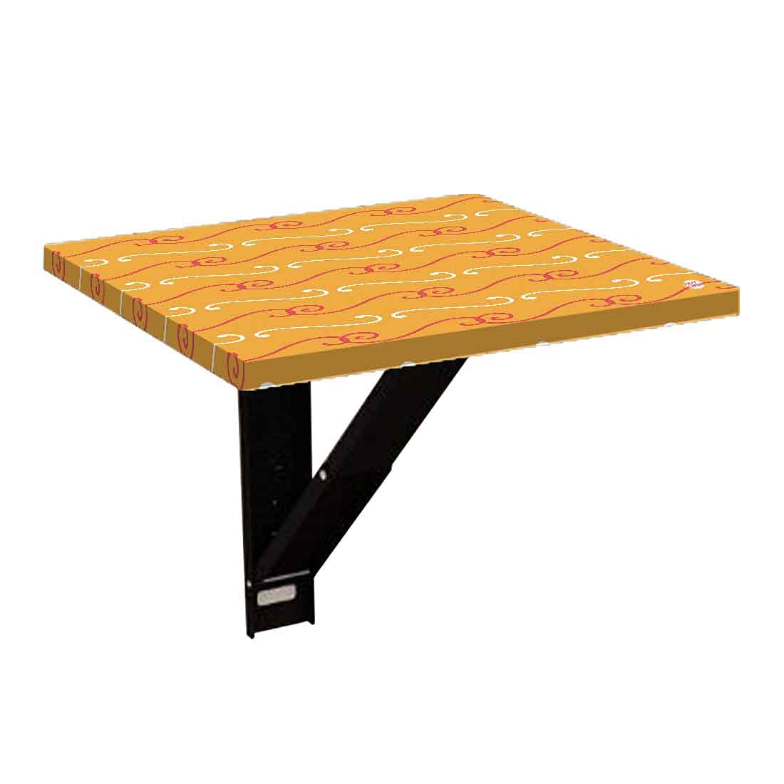 Nutcase Designer Side Table for Bedroom Folding Bedside Tables (Set of 1) - Ethnic Pattern Orange-image-6