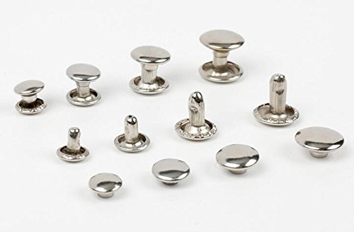 100 Set 6 MM Argento Acciaio Inox Rivetti in Pelle...