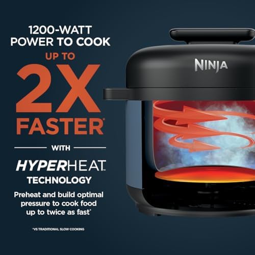 Ninja HyperHeat 6.5-Qt 9-in-1 Pressure Cooker with SimpliServe Pot, 1200-Watt Heating Element, HyperHeat Technology, Family-Sized Capacity, PFAS-Free Nonstick, PC201C (Canadian Version) — view 4